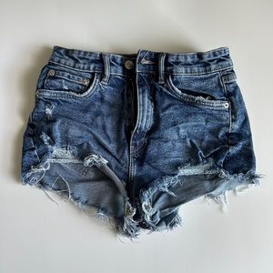 zara denim shorts